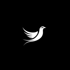 Fototapeta premium Stylized bird silhouette with elegant wings.