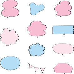 Vector set of Adorable and Playful Speech Bubble Collection. Cute, Colorful, and Perfect for Creative Designs