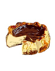 illustration of cheesecake isolated on white background