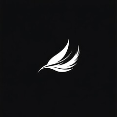 Fototapeta premium Abstract white feather on a black background.