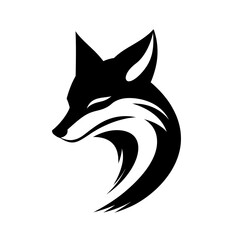 Obraz premium Stylized black fox silhouette design.