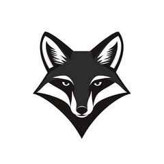 Obraz premium Stylized black and white fox illustration.