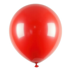 Red Helium Balloon on White on transparent PNG background.
