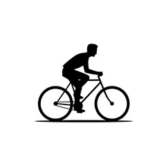 silhouette of a person riding a bike