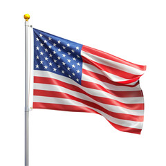 Obraz premium Waving flag mockup isolated on transparent background 