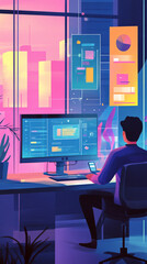 AI assistant helping a person organize their digital workspace with smart recommendations.