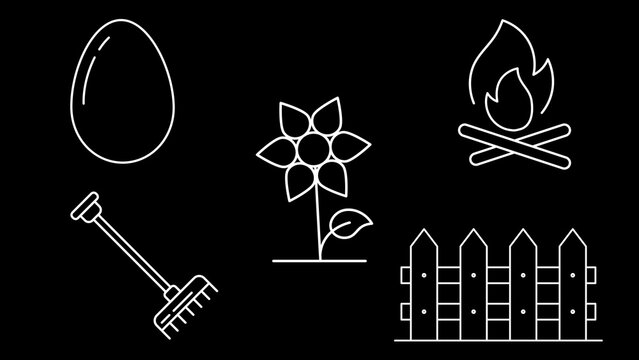 Farming & Gardening Essentials Line Icons