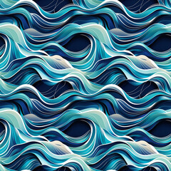 Obraz premium Abstract blue wave pattern on dark background
