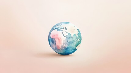 Fototapeta premium Watercolor hand painted planet Earth isolated on white background. Symbol of life,Environmental problems and environmental protection ecology,Hand drawn Globe watercolour paint,Earth Day.