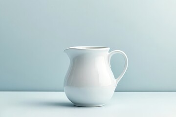 Elegant white jug on clear backdrop perfect for minimalist decor and modern interiors