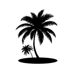 Fototapeta premium Palm tree Silhouette vector art