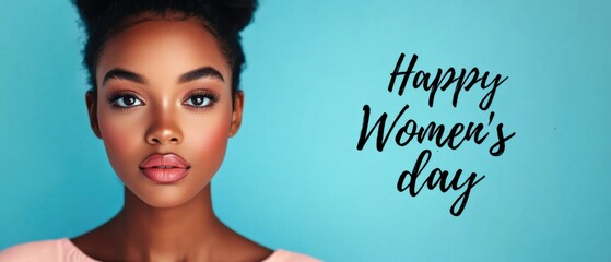 Happy Womens Day Portrait of a Beautiful African American Woman