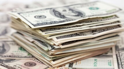 Pile of American dollar banknotes for financial and economic concepts