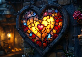 Heart-Shaped Stained Glass

