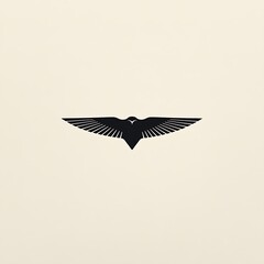 Obraz premium Minimalist black bird vector illustration.