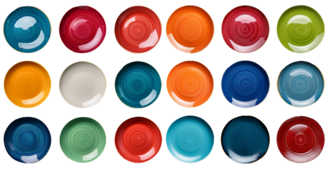 Colorful Ceramic Plates with Swirling Patterns