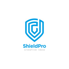 Obraz premium Creative Shield Concept Logo Design Template 