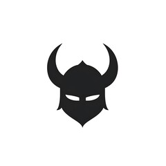 Silhouette of horned Viking helmet.