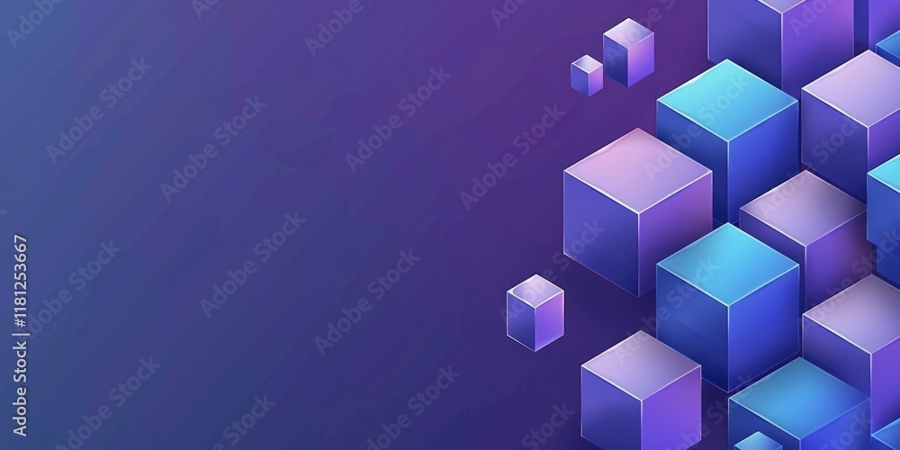 Aufkleber abstract futuristic geometric background with gradient cubes for digital design