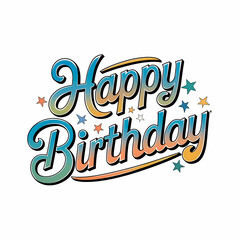 Happy Birthday Logo Icon Isolated On White Background