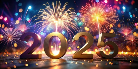 Celebrate 2025!  Silhouette wallpaper captures the festive New Year's Eve spirit.