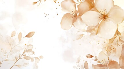 Delicate Watercolor Flowers and Branches Design