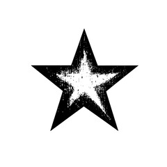 Fototapeta premium Grunge textured black five-pointed star.