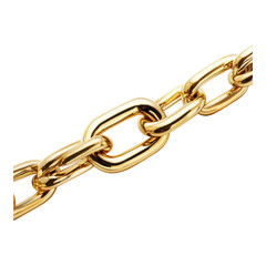 Obraz premium Close-up of Single Gold Chain Link on transparent PNG background.