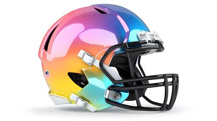 Fototapeta premium vibrant 3D football helmet icon with colorful gradient design
