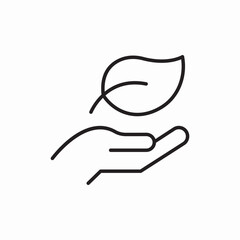 Hand Holding Leaf Environmental Care icon vector sign
