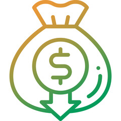 budget gradient line icon