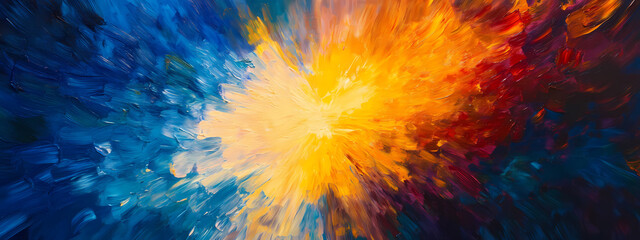 Obraz premium Dynamic interplay of colors in radial pattern