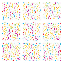 ribbon party celebrate anniversary illustrations