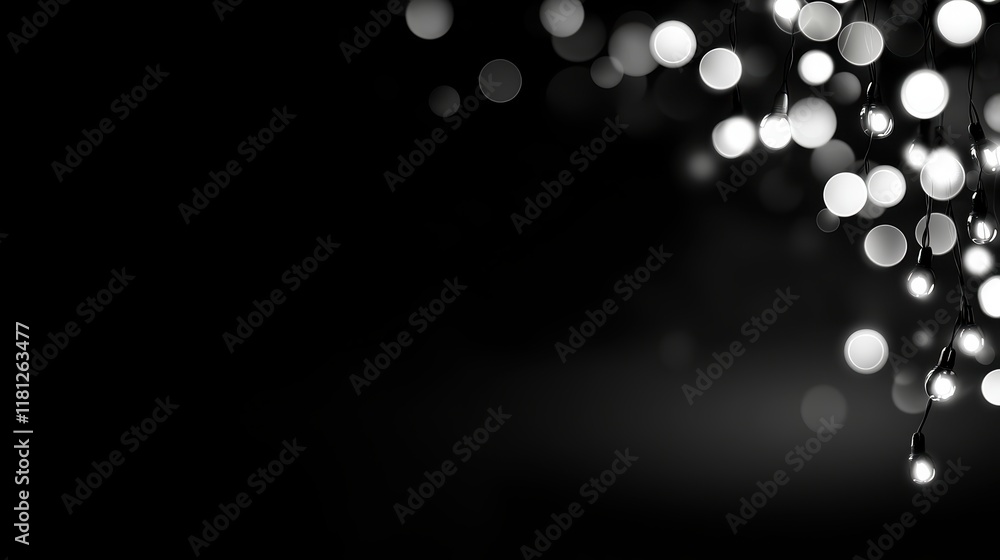Poster abstract black and white bokeh lights floating in soft focus creating a dreamy effect ideal for eleg