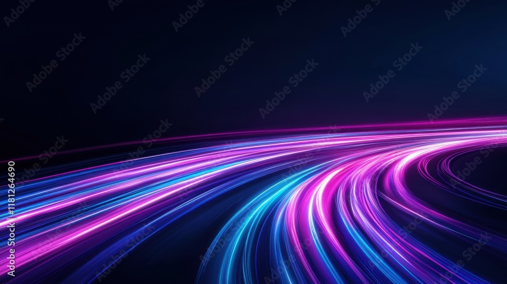 Poster colorful light trails against dark background creating dynamic motion and energy in abstract artisti