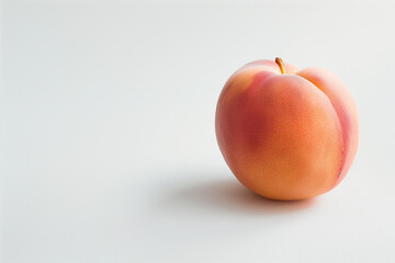 A peach with a slight blush of color, set against a white backdrop.
