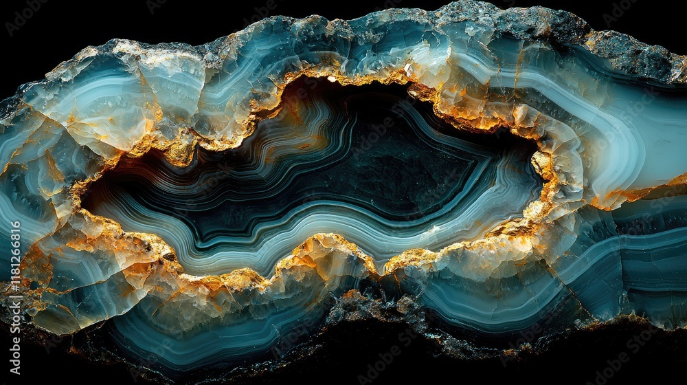 Poster mesmerizing agate geode: a stunning display of nature's art. intricate layers and captivating color 