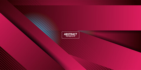 Abstract pink dynamic gradient illustration background with 3d look and simple line pattern and rectangle elements. Cool and luxury design. Vector Eps10