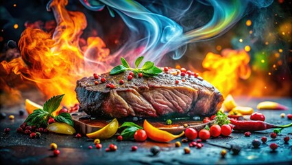 Angus steak, impossibly rendered, drizzled with vibrant Thai Jaew, a culinary dream captured.