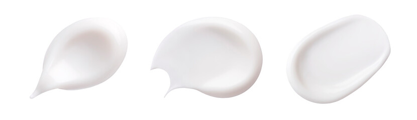 banner creamy smear of white cosmetic texture on a white background skin care concept