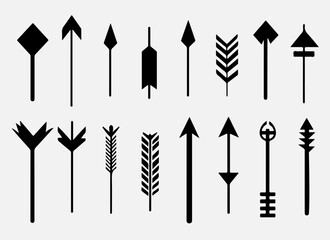 Arrow Icons Set Design Graphic Vector Black WhiteArt & Illustration