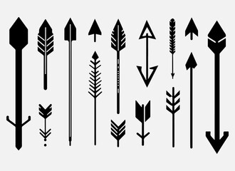 Arrow Icons Set Vector Graphics Black Design Symbols