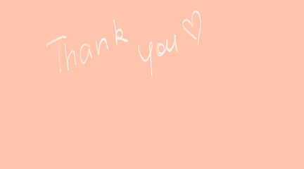 thank you handwritten on pastel background. illustration banner.