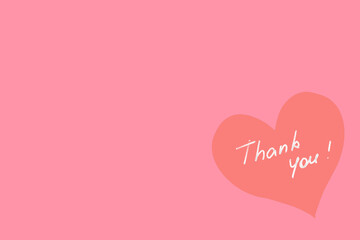 thank you handwritten on pastel background. illustration banner.