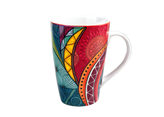 Artistic colorful mug dynamic tones eye catching drinkware style