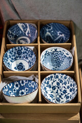 Elegant Collection of Decorative Blue and White Ceramic Bowls