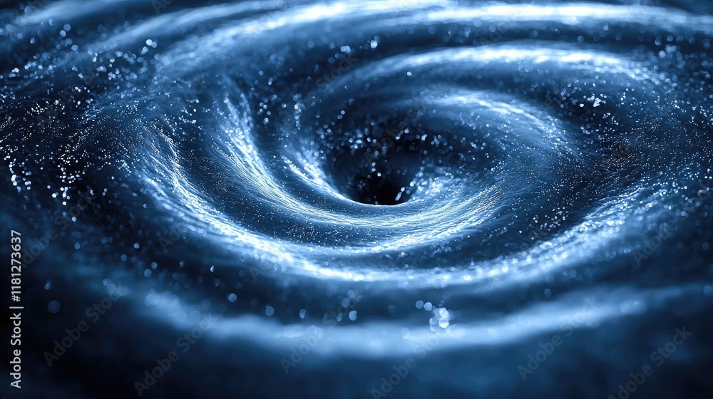 Poster mesmerizing vortex: an abstract exploration of water's dynamic energy and flow. captivating blue swi