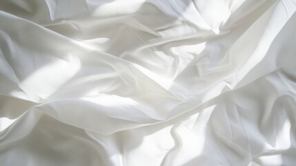 Obraz premium Soft White Silk Fabric with Gentle Creases and Light Textures
