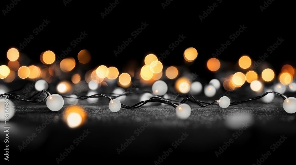 Poster abstract black and white bokeh lights floating in soft focus creating a dreamy effect ideal for eleg