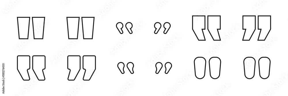 Fototapete quotation mark vector set. typographic designs collection of quote mark. eps 10.